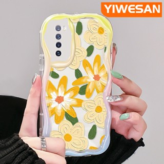 เคสโทรศัพท์มือถือ ซิลิโคนนิ่ม ใส กันกระแทก ลายภาพวาดสีน้ํามัน รูปการ์ตูนดอกไม้ ขอบคลื่น สีครีม สําหรับ Huawei Nova 7 SE Nova 7 Pro Nova 9 SE Nova 11 SE Nova 10 SE Honor 20