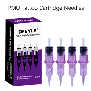 Ofeyle ตลับหมึกสักคิ้วถาวร PMU SMP แบบนิ่ม สีม่วง 20 ชิ้น