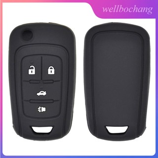 เคสกุญแจรถยนต์ ซิลิโคน 4 ปุ่ม สําหรับ Chevrolet Cruze Sonic Impala Buick Remote Fob