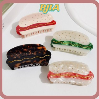 Bja กิ๊บติดผม พลาสติก ขนาดใหญ่ รูปแฮมเบอร์เกอร์ สําหรับผู้หญิง