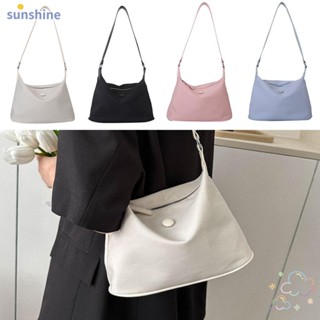 Ssunshine กระเป๋าสะพายไหล่ กระเป๋าถือ ทรงโท้ท ขนาดใหญ่ จุของได้เยอะ สีพื้น สไตล์วินเทจ สําหรับสตรี