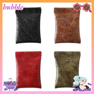 Bubble กระเป๋าสตางค์ กระเป๋าใส่เหรียญ หนัง PU ขนาดเล็ก สีพื้น ใส่บัตรเครดิต สําหรับผู้หญิง ผู้ชาย