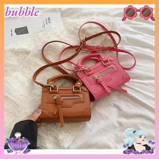 Bubble กระเป๋าถือ หนัง PU ขนาดมินิ สีพื้น หรูหรา สีสันสดใส สําหรับผู้หญิง