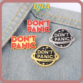Bja เข็มกลัด รูปการ์ตูน Dont Panic เครื่องประดับแฟชั่น สําหรับตกแต่งเสื้อผ้า แจ็กเก็ต 4 ชิ้น