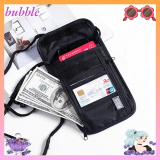 Bubble RFID กระเป๋าใส่หนังสือเดินทาง ID, กระเป๋าเอกสารไนลอน กันน้ํา, กระเป๋าสตางค์คออเนกประสงค์ เดินทาง