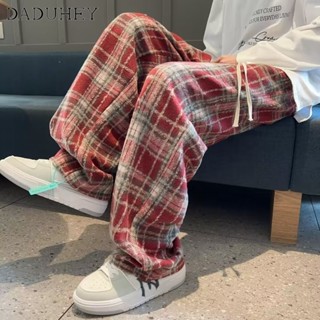 DaDuHey🔥 MenS 2023 New American High Street Tie-Dye Straight-Leg Fashionable Loose All-Match Plaid Casual Pants