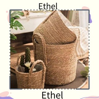 Ethel1 ตะกร้าหวายสาน แฮนด์เมด สีเหลือง สําหรับตกแต่งบ้าน