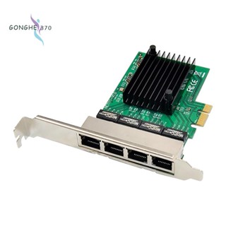 อะแดปเตอร์การ์ดเครือข่าย PCIE PCI-E X1 4 พอร์ต Gigabit Ethernet Server สําหรับเราเตอร์ แบบนิ่ม