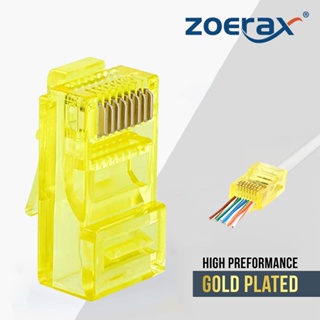 Zoerax RJ45 Cat6 สายเคเบิลเชื่อมต่อเครือข่าย EZ เป็นปลั๊กโมดูลาร์ UTP ห้าสี