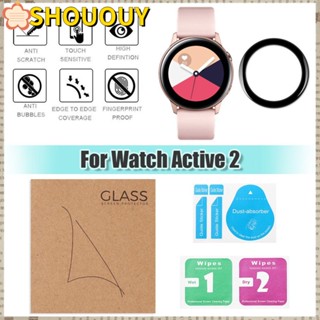 Shououy ฟิล์มกระจกนิรภัย กันรอยหน้าจอ HD แบบบางพิเศษ สําหรับ Galaxy Watch Active 2