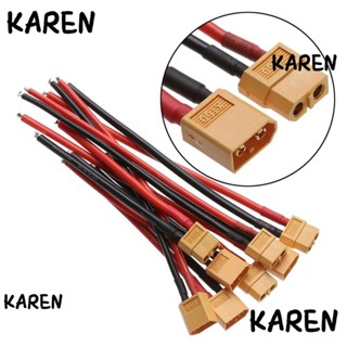 Karen XT60 อะแดปเตอร์เชื่อมต่อสายเคเบิล 14AWG 12AWG ซิลิโคน ตัวผู้ ตัวเมีย XT60H พร้อมปลอกหุ้ม 10 ซม. 15 ซม. สําหรับโดรนบังคับ FPV