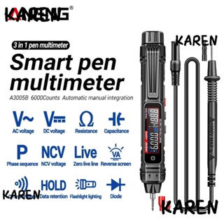 Karen ปากกามัลติมิเตอร์อัจฉริยะ AC DC ANENG A3005A/B RMS สําหรับทดสอบไฟฟ้า