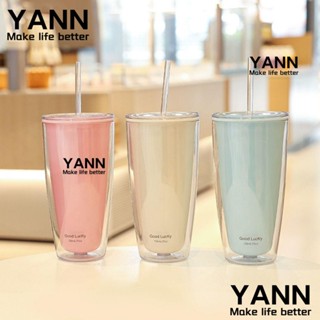 Yann1 ขวดน้ําดื่ม สองชั้น ความจุขนาดใหญ่ 750 มล. สีพื้น สําหรับผู้หญิง