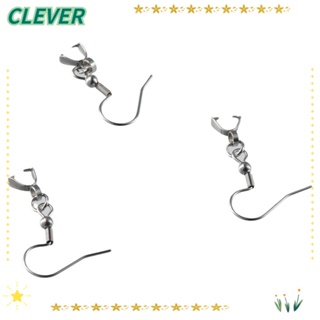 Clever ตะขอต่างหู สเตนเลส สีเงิน กันแพ้ สําหรับผู้หญิง DIY