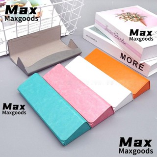 Maxg กล่องแว่นตากันแดด หนัง PU กันแรงดัน สีพื้น แฟชั่นสําหรับผู้ชาย 5 สี