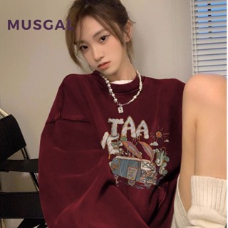 Musgal ใหม่ เสื้อกันหนาวลําลอง แขนยาว ทรงสลิมฟิต พิมพ์ลาย เซ็กซี่ แฟชั่นสําหรับสตรี 2023