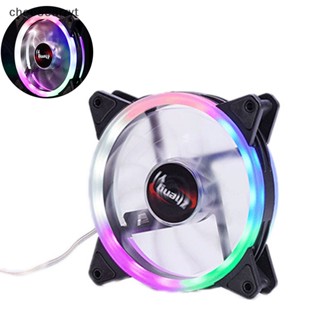 Chee พัดลมระบายความร้อน LED RGB 12V DC 12 ซม. สําหรับเคสคอมพิวเตอร์ PC CPU EN