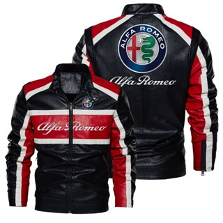 Alfa Romeo LOGO Jacket Windproof Leather Giulia Stelvio MiTo Giulietta 4C 8C Racing Long Sleeve Thin Rain Jacket