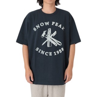 พร้อมส่ง เสื้อยืดแขนสั้น ผ้าฝ้าย พิมพ์ลาย SNOW PEAK สําหรับผู้ชาย และผู้หญิง