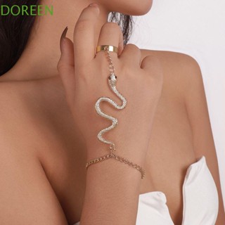 Doreen สร้อยข้อมือ กอธิค ชนกลุ่มน้อย ไม่ซ้ําใคร ผู้หญิง ผีเสื้อ งู พร้อมโซ่ แหวน แมงมุม คริสตัล แหวนนิ้ว โลหะผสม สไตล์เกาหลี โซ่มือ