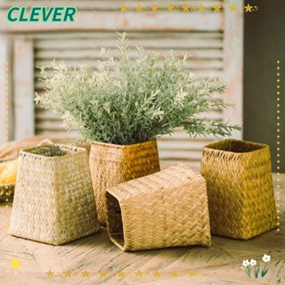 Clever ตะกร้าหวายสาน ทรงสี่เหลี่ยม สีเขียว สีเหลือง แบบพกพา พับได้ สําหรับใส่ของเล่นในสวน