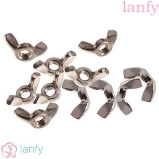 Lanfy น็อตสกรูเมตริก M3 M4 M5 M6 M8 เกลียวสเตนเลส 10 ชิ้น