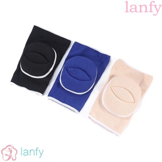 Lanfy สนับเข่า ผ้าไนล่อน แบบหนา กันลื่น สําหรับเล่นกีฬา วอลเลย์บอล บาสเก็ตบอล