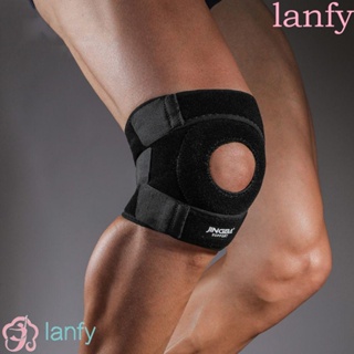 Lanfy สนับเข่า แบบยืดหยุ่น ระบายอากาศ ปรับได้ สําหรับเล่นบาสเก็ตบอล ขี่จักรยาน