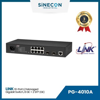 Link(ลิ้งค์) เน็ตเวิร์กสวิตช์ PG-4010A 10-Port L2 Managed GIGABIT SWITCH, 8 GE + 2 SFP (GE)