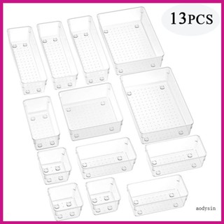 (ลดราคาสูง)aodysin.th ชุดถาดลิ้นชักใส วางซ้อนกันได้ หลายขนาด สําหรับใส่เครื่องสําอาง 13 ชิ้น