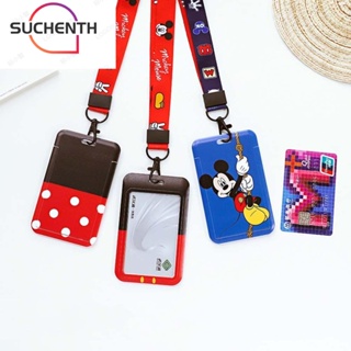 Suchenth ซองใส่บัตรเครดิต บัตรประจําตัวประชาชน ลายการ์ตูนรถบัส พร้อมสายคล้อง สําหรับเด็กนักเรียน ออฟฟิศ