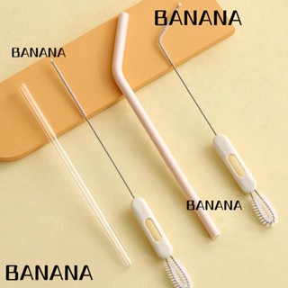 Banana1 แปรงทําความสะอาดขวดนม สเตนเลส 304 คอแคบ งอได้ ใช้ซ้ําได้ สีขาว 6 ชิ้น