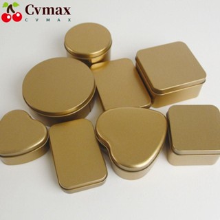 Cvmax กระปุกดีบุกอลูมิเนียม ทรงสี่เหลี่ยม แบบพกพา คุณภาพสูง สําหรับใส่เทียน ครีม 2 ชิ้น