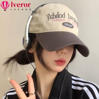 Lveror หมวกเบสบอล ผ้าฝ้าย โพลีเอสเตอร์ ทรงโค้ง ปรับขนาดได้