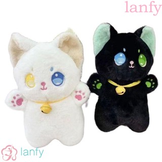 Lanfy ของเล่นตุ๊กตาแมว ตาต่างกัน สีดํา และสีขาว 25 ซม. ของขวัญวันเกิด สําหรับเด็ก