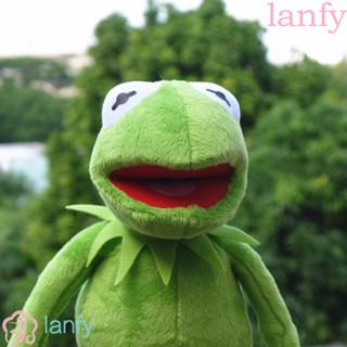 Lanfy ตุ๊กตากบ ผ้ากํามะหยี่ขนนิ่ม ขนาด 38 ซม. สีเขียว ของขวัญคริสต์มาส สําหรับเด็ก