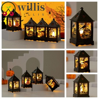 Willis โคมไฟ LED รูปฟักทอง แม่มด แบบพกพา สําหรับตกแต่งปาร์ตี้ฮาโลวีน