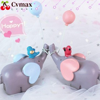 Cvmax ตุ๊กตาช้าง ลูกโป่ง ช้างไมโคร สีฟ้า สีชมพู ขนาดเล็ก สําหรับตกแต่งเค้ก