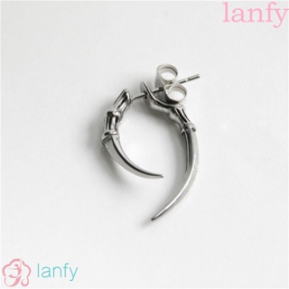 Lanfy ต่างหู รูปกรงเล็บ สไตล์ฮิปฮอป แนวเรโทร สําหรับผู้ชาย