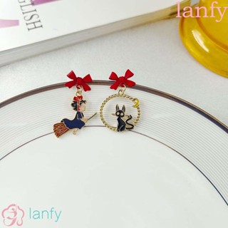 Lanfy ต่างหู ห้อยจี้ รูปเรขาคณิต น่ารัก ไม่สมมาตร สร้างสรรค์ เครื่องประดับ สําหรับผู้หญิง