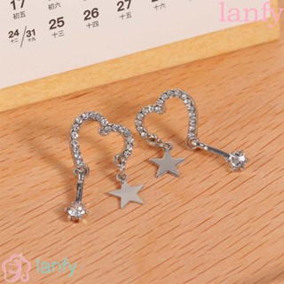 Lanfy ต่างหูสตั๊ด รูปหัวใจ ดาวน่ารัก ป้องกันอาการแพ้ หวานแหวว ของขวัญสําหรับผู้หญิง