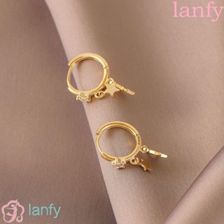 Lanfy ต่างหูแฟชั่น รูปดาว เครื่องประดับ สําหรับผู้หญิง