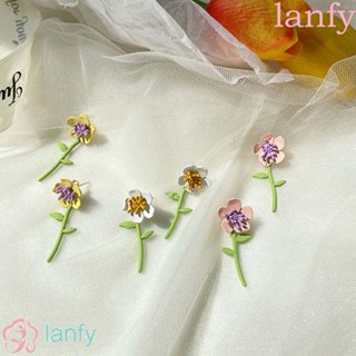 Lanfy ผู้หญิง ต่างหู อินเทรนด์ สีลูกกวาด ปาร์ตี้ ห้อย ต่างหู เครื่องประดับหู อารมณ์ สไตล์เกาหลี ต่างหูสตั๊ด