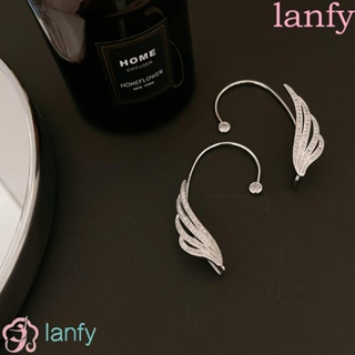 Lanfy ต่างหู แบบคลิปหนีบ ไม่ต้องเจาะหู สไตล์วินเทจ เครื่องประดับแฟชั่น สําหรับเด็กผู้หญิง