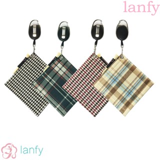 Lanfy ผ้าขนหนูทําความสะอาดหัวไม้กอล์ฟ ทรงสี่เหลี่ยม พับเก็บได้ สองด้าน ของขวัญ สําหรับผู้ชาย