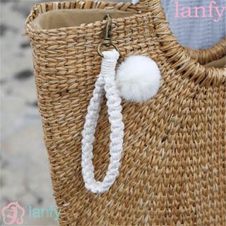 Lanfy สายคล้องข้อมือ สไตล์ย้อนยุค อุปกรณ์เสริม สําหรับตกแต่งกระเป๋า พวงกุญแจ