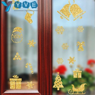 Yve สติกเกอร์ ลาย Merry Christmas สําหรับติดตกแต่งปาร์ตี้ หน้าต่าง ร้านค้า