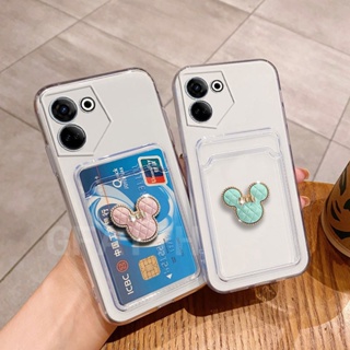 ใหม่ เคสโทรศัพท์มือถือ ซิลิโคนนิ่ม ใส กันกระแทก ลายการ์ตูนมินนี่น่ารัก พร้อมช่องใส่บัตร สําหรับ TECNO Camon 20 Pro 20 Premier 5G 4G POVA 5 Pro 2023 TECNO Camon20Pro Pova5