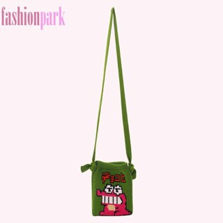 ❤ Fashionpark กระเป๋าสะพายไหล่ ผ้าถัก แบบนิ่ม ลายการ์ตูนน่ารัก สไตล์เกาหลี สําหรับผู้หญิง
