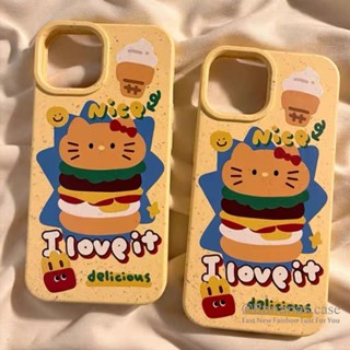 เคสโทรศัพท์มือถือ แบบนิ่ม ลายการ์ตูนแมว Hamburg KT สําหรับ iPhone 14 Plus 14 13 12 11 Pro Max X Xr Xs Max 7 8 6 6s Plus SE2020